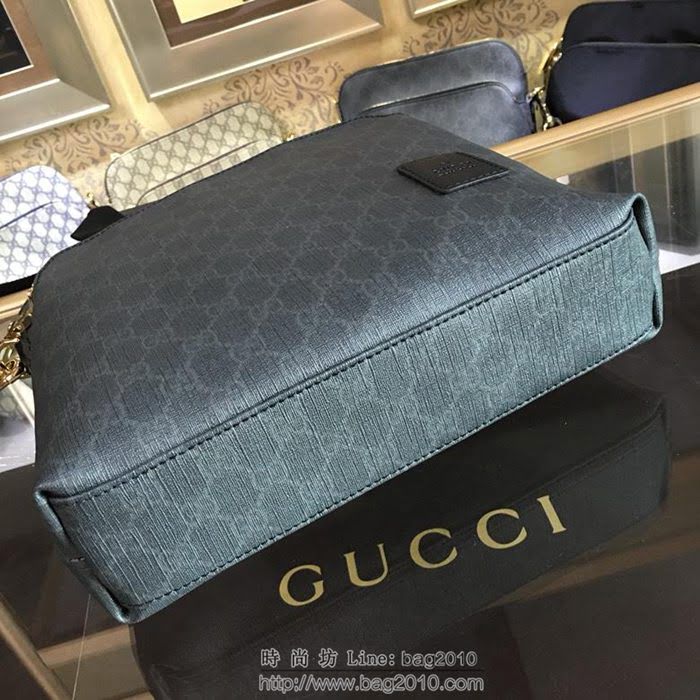 GUCCI 古馳男包 新款 854362 Gucci專用進口雙G防水料配頭層牛皮 中號 男士手提包